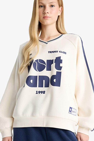 DeFacto Ecru Women's Sweatshirt E8794Ax/Er103