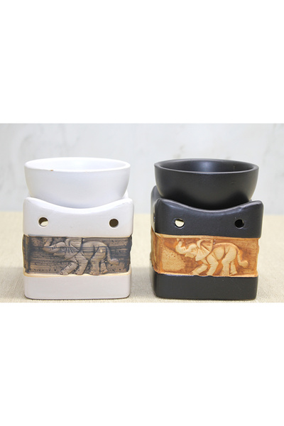 magicool Ceramic Elephant Embossed Incense Burner