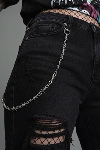 Karakedi Barbed Wire Silver Unisex Trouser Chain