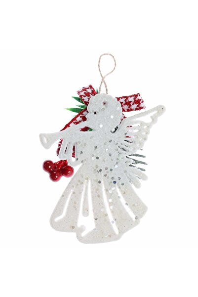 SHOPIENS Christmas decoration, angel type, plastic + foam, white + green + red, 9.5 x 11 cm, SY23YKL-WYM-0014