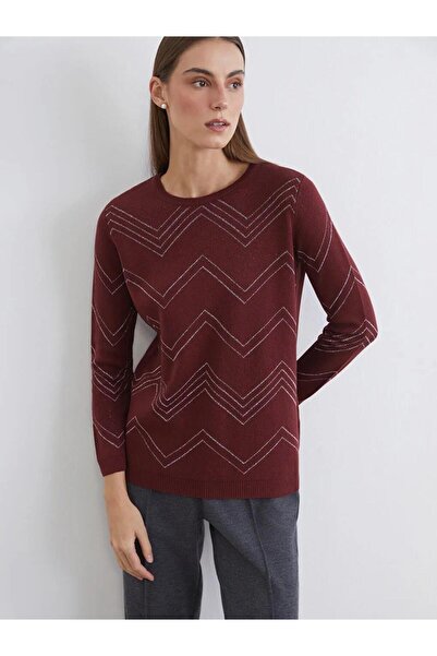 LC Waikiki Crew Neck Patterned Women's Knitwear Sweater (W5)
