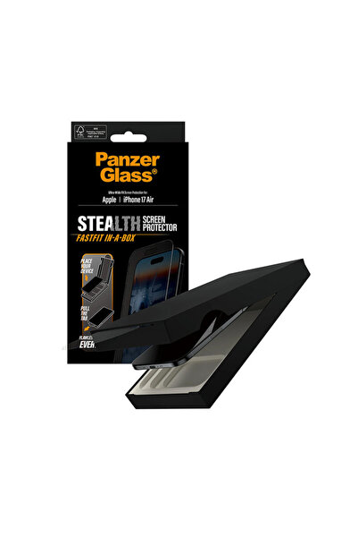 dalip Protector de ecran PanzerGlass® Stealth Ultra-Wide Fit pentru iPhone 17 Air cu FASTFIT IN-A-BOX, negru