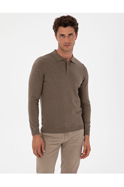 Pierre Cardin Polo Collar Slim Fit Basic Knit Sweater