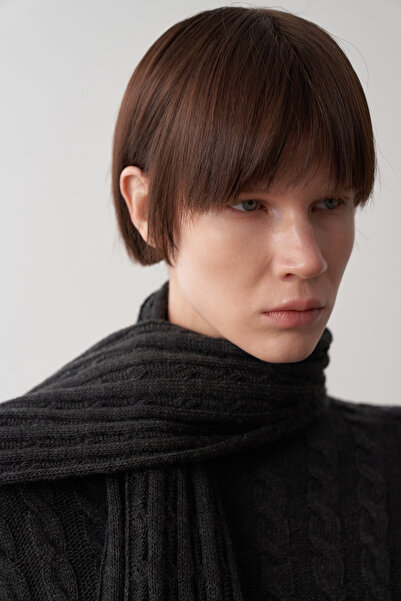 Mathilda Store Antrasit Saç Örgü Atkı