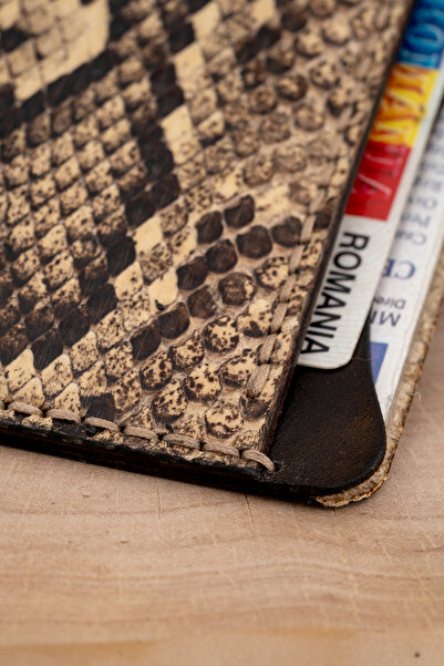 tudorAce Premium car registration card holder, natural python vegetable leather