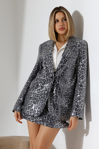 Thil Kadın Omuz Vatkalı Astarlı Şık Blazer Ceket 2461-THL