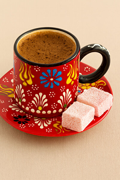 MUGUSA HEDİYELİK طقم فناجين قهوة مكون من قطعتين مصنوع يدويًا من السيراميك الص...