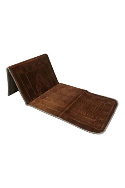 Generic 2-In-1 Foldable Prayer Mat With Backrest Brown 145x54cm