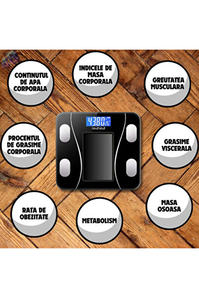 SokShop Cântar inteligent BodyPRO cu aplicație BMI și Bluetooth