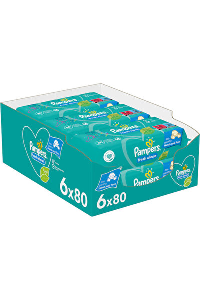 Pampers Servetele umede Fresh Clean, 6 pachete x 80, 480 buc