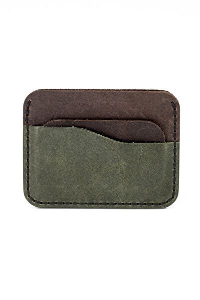 tudorAce Minimalist card holder, pull-up genuine leather Olive green