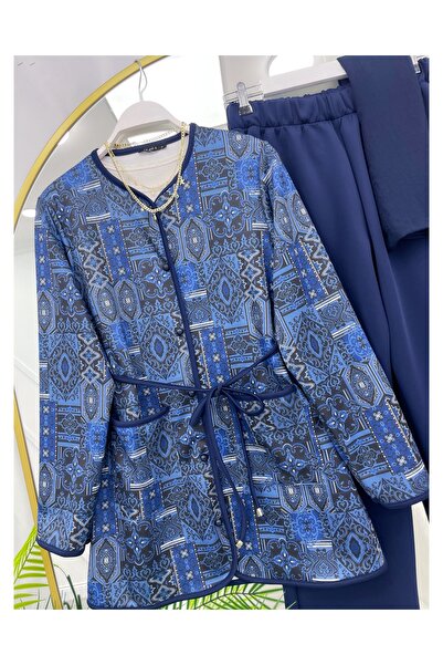 YEDİLALE Ethnic Pattern Jacket Pants Dual Set [Includes Tunic, Belt and Pants]