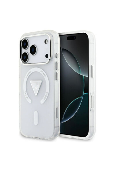 Guess Original iPhone 17 Pro Case IML Gradient Triangle Logo MagSafe, transparent