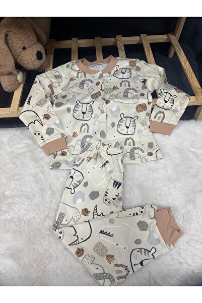 Seçkin Baby Soft Animals Snap Fastener Pajama Set