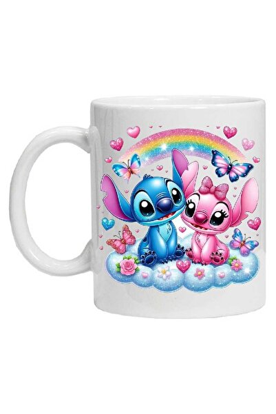 CRD PRINT Personalized mug "STITCH & ANGEL", CRD PRINT, 330 ml, white