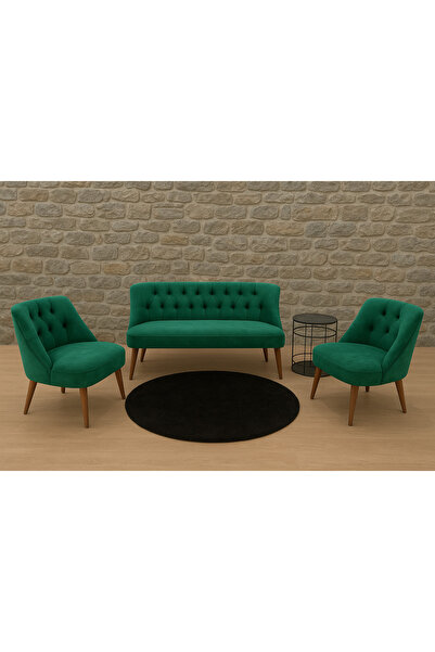 Ecem Life Yesil babyface cay seti koltuk 2 1 1