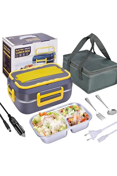 SokShop Electric lunch box food heater, portable, black, 19.8x11.6x26.8cm, 1.5L capacity