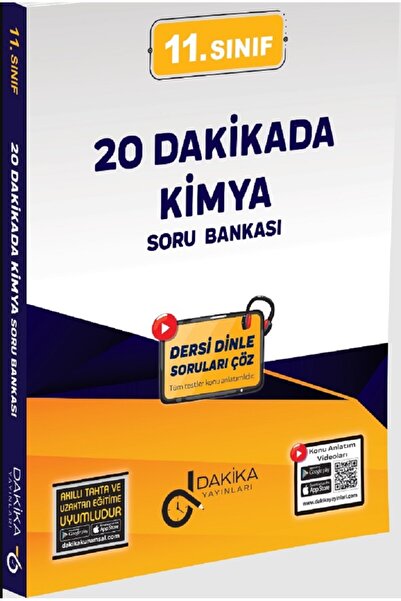 Karekök Yayınları Dakika 11. Sınıf 20 Dakikada Kimya Soru Bankası