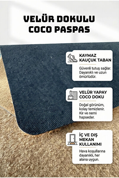 Valerine Life Velür Coco Appearance Personalized Company Logo Home Office Workplace Door Mat 45X70Cm