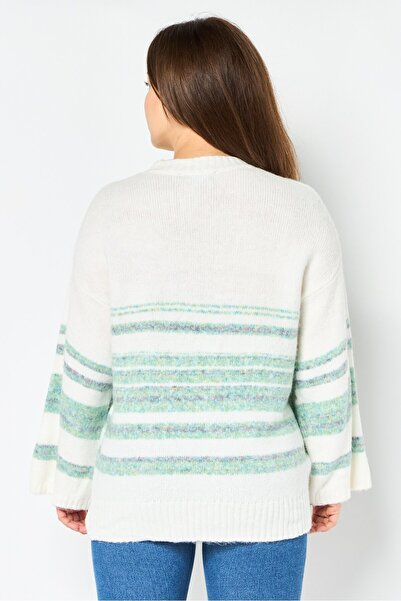 DOROTHY PERKINS Women Crew Neck Striped Sweater, Off White