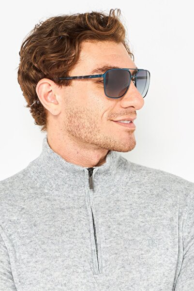 Guess Men GU0021091W60 Aviator Sunglasses, Blue