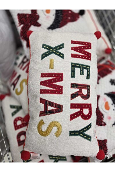 Jumbo Decorative Pillow with Message MERRY X-MAS, 43x27cm