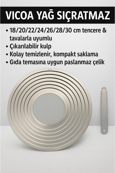 VICOA Oil Splash Guard – Stainless Steel Oil Splash Guard, Compatible with 18-30 cm Pots and Pans