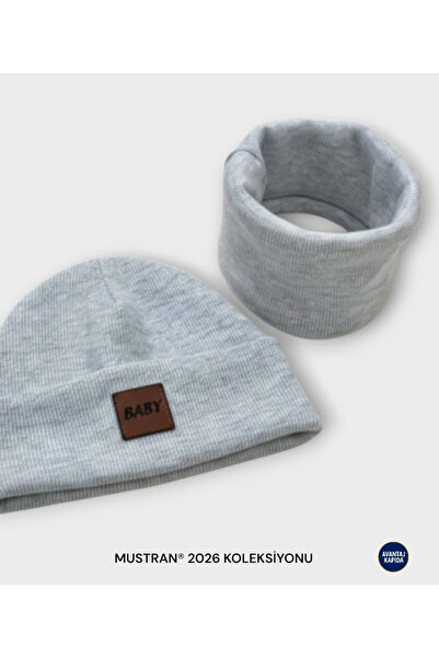 Mustran 3-18 Months Baby 2-Piece Beanie Neck Collar Set 95% Cotton Handmade |   Soft Winter Gift
