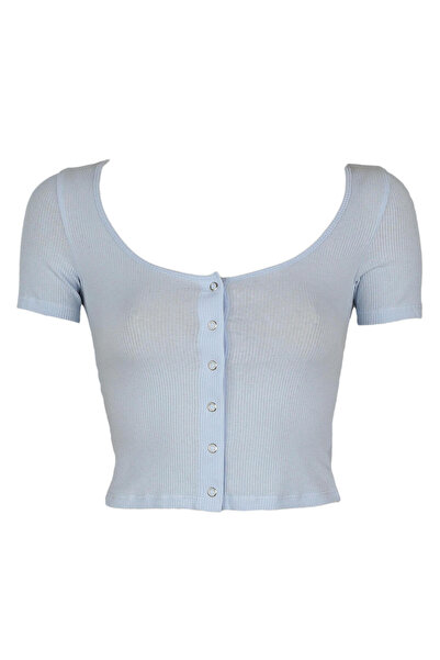 Weekday Tricou Eva albastru deschis