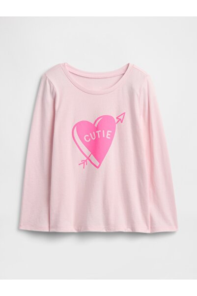GAP Kız Bebek Pembe Grafik T-Shirt