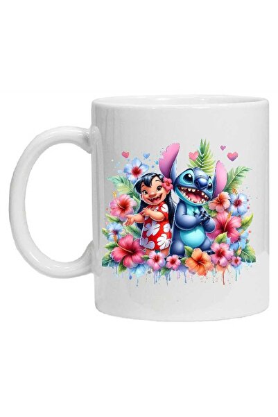 CRD PRINT Personalized Lilo & Stitch 2 Printed Ceramic Mug, White, 330 ml