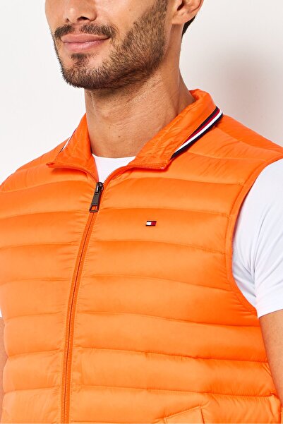 Tommy Hilfiger Men Quilted Puffer Vest, Orange