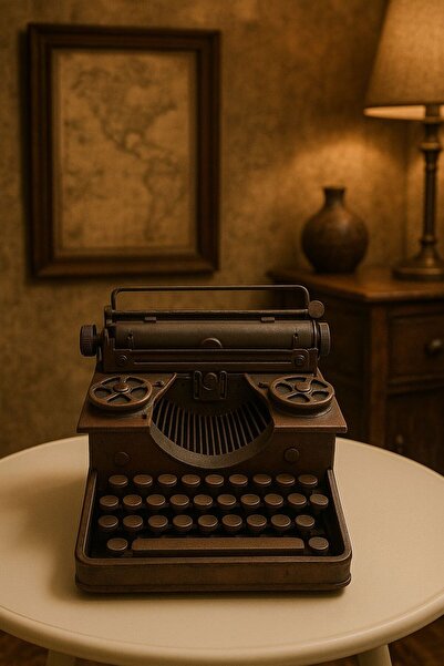 VALENZA STORE Dekoratif Metal Daktilo Eskitilmiş Tasarım Nostaljik Görünüm Vip