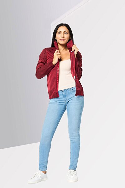 Lacoste Women Solid Windbreaker Jacket, Vermilion