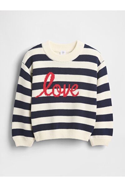 GAP Kız Bebek Lacivert Bisiklet Yaka Kazak