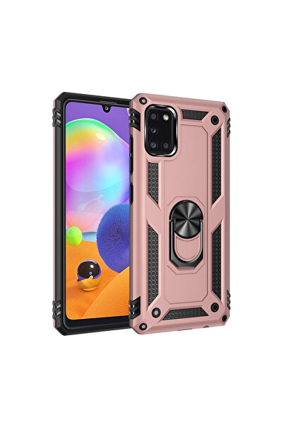 eco port غطاء حماية سامسونج جالاكسي A31 سيليكون مع حلقة صوفيا - وردي