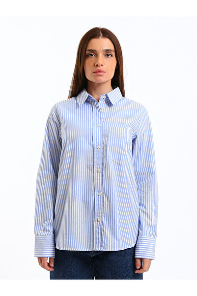 LC Waikiki Lcwaikiki Classic Navy Blue Loose Fit Women's Shirt