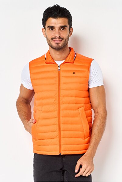 Tommy Hilfiger Men Quilted Puffer Vest, Orange