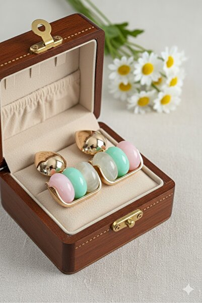 Dorvina Brass Women's Earrings Mixed Color Vintage Model |   Stylish and Durable Jewelry, Accessory