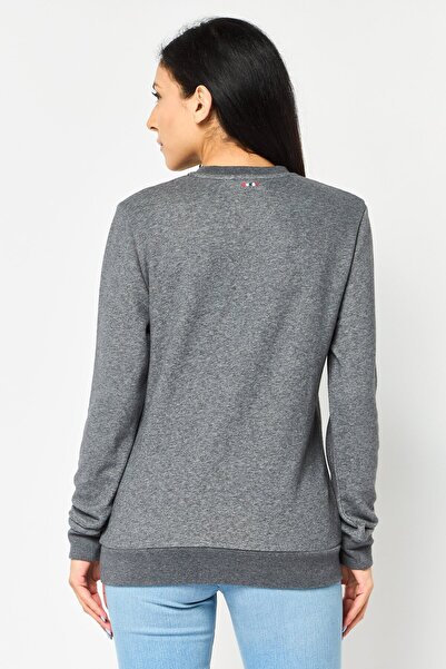 Napapijri Women Graphic Print Long Sleeve Sweatshirt, Grey
