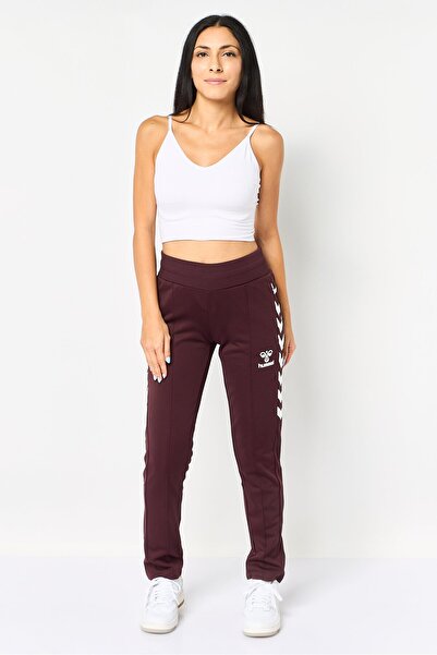 hummel Women Sportswear Fit Brand Logo Training Track Pants, Dark Plum