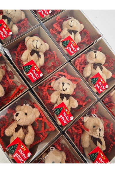 hediye Yılbaşı hediyeliği Okul hediyeliği craft kutu ayıcık anahtarlık 5 adet