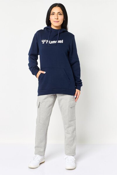 hummel Women Sportswear Fit Long Sleeve Outdoor Hoodie, Navy