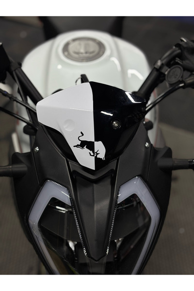 Banxtre Benelli 125s ve RKS RK125 için BEYAZ Renk Boğa Enerji Detaylı Kafa De...