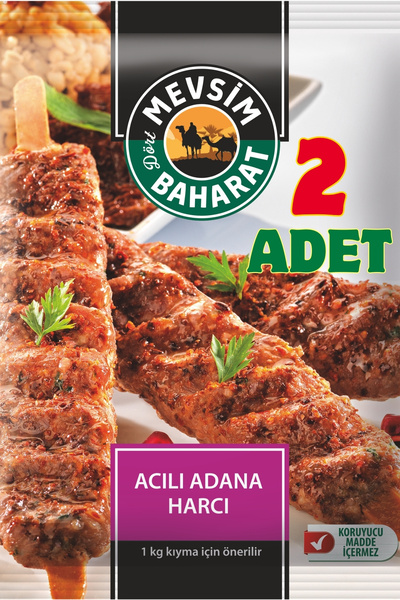 Dört Mevsim Baharat ACILI ADANA Harcı 100gr x 2 Adet – Kebap için Pratik Harç (Adana Kebabı Keyfi)