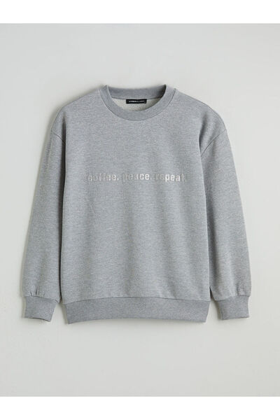 LC Waikiki Hanorac de damă cu imprimeu gri cu decolteu