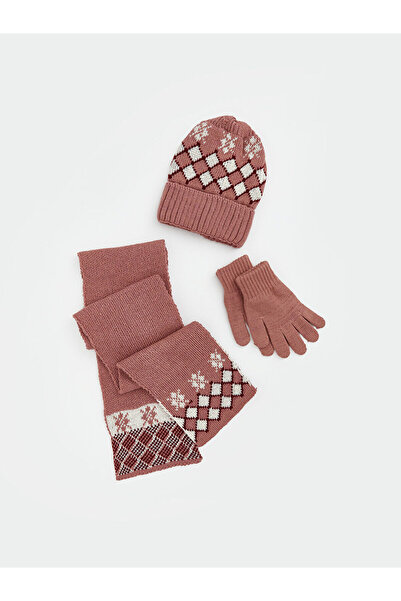 LC Waikiki Set de tricotaje pentru fete, eșarfă, beretă și mănuși