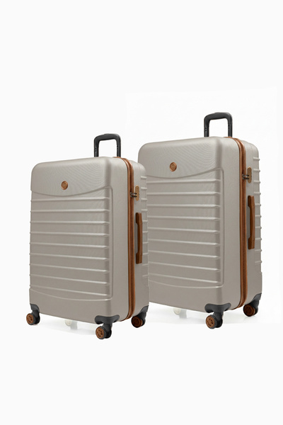 louisiana polo 2'li Valiz Seti Büyük Boy - Orta Boy Vizon-Taba 1168