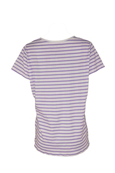 ORSAY Purple Strip White T-shirt