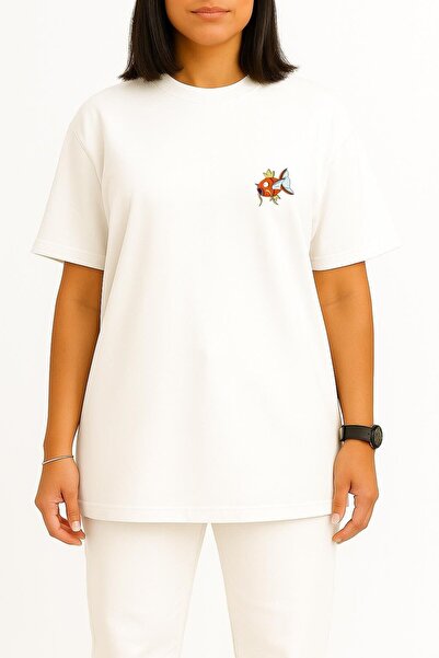Bahriyeli Collection Oversized Magikarp Pocket Printed Unisex T-Shirt